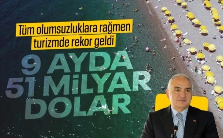 Dokuz aylık turizm geliri 51 milyar 278 milyon dolara ulaştı