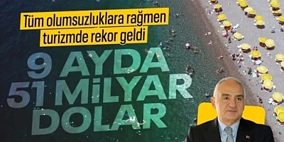 Dokuz aylık turizm geliri 51 milyar 278 milyon dolara ulaştı