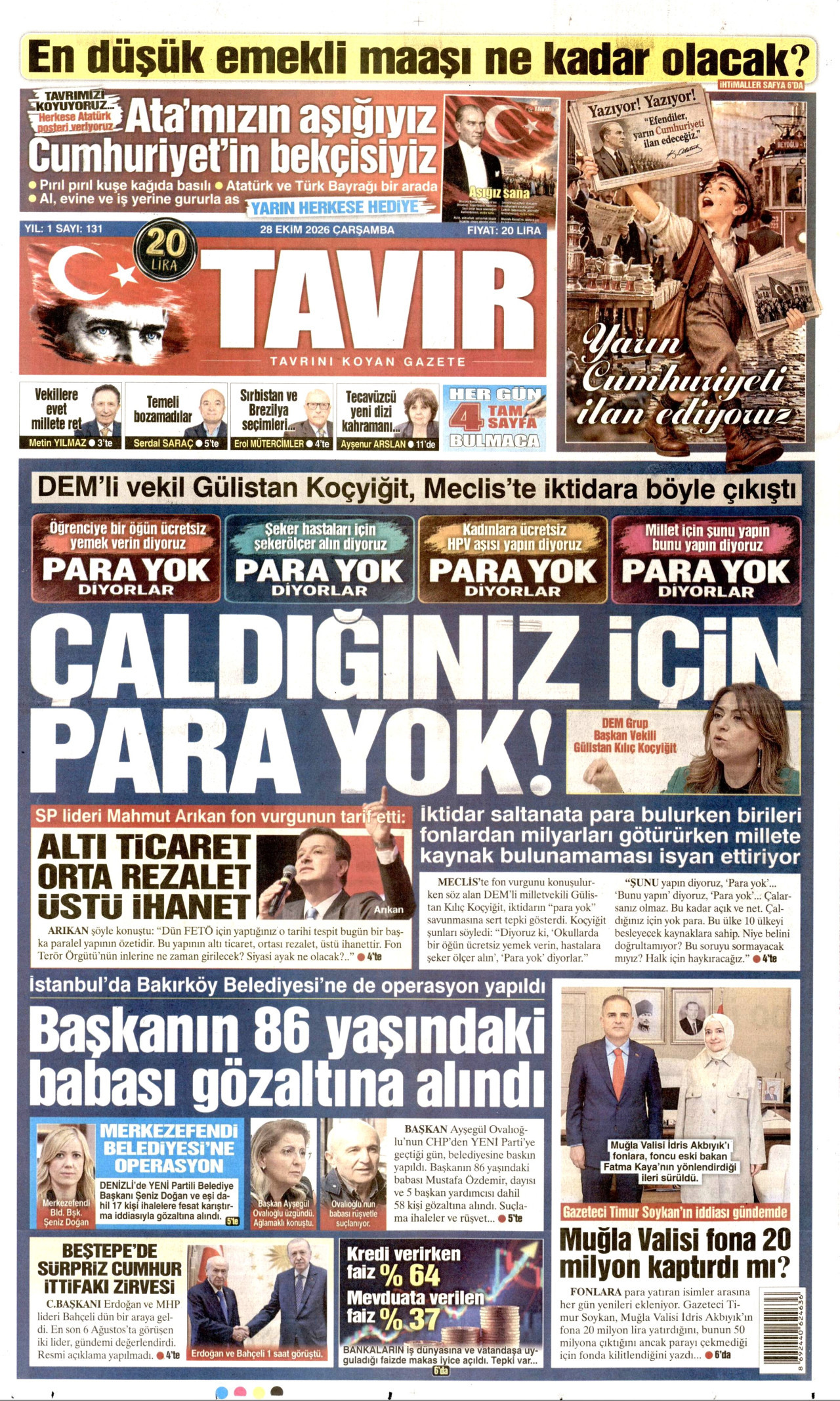 Tavır Gazetesi Gazetesi gazetesi manşeti