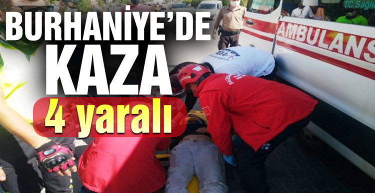 Burhaniye’de otomobil yol kenarına uçtu: 4 yaralı