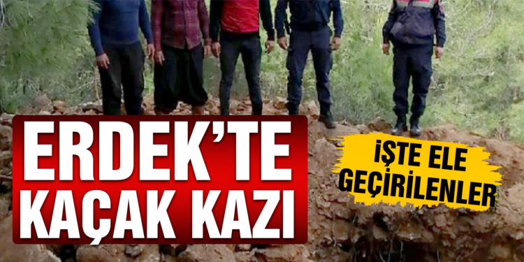 Erdek’te kaçak kazı yapan şahıs yakalandı