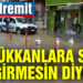 Dükkanlarına su girmesin diye yolu tüplerle kapattılar