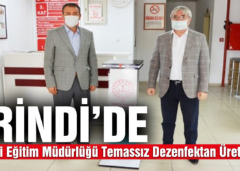 İvrindi’ de İlçe Milli Eğitim Müdürlüğü Temassız Dezenfektan Üretti