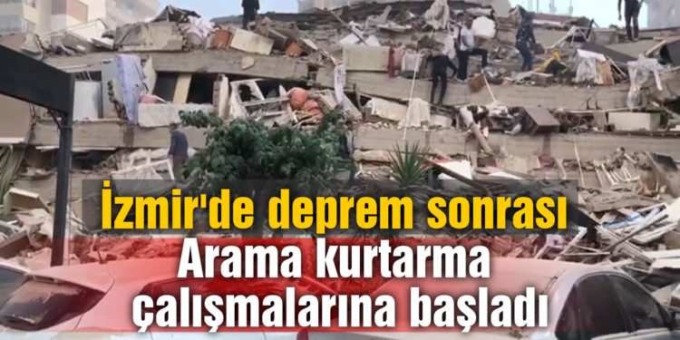 İzmir’de deprem sonrası vatandaşlar arama kurtarma çalışmalarına başladı