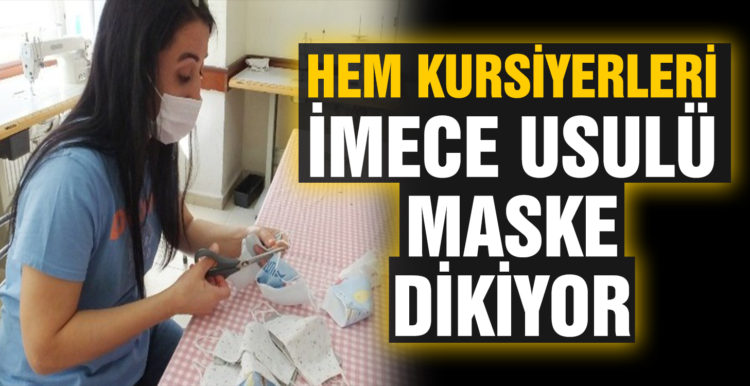 HEM kursiyerleri imeceyle maske dikiyor
