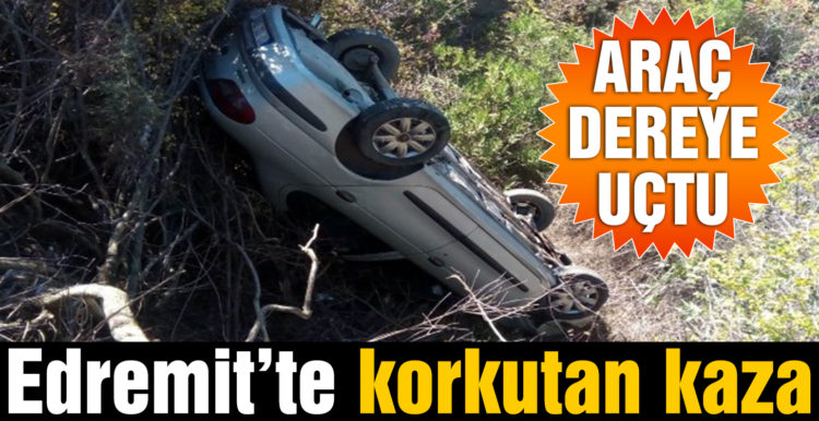 Direksiyon hakimiyetini kaybeden araç dereye uçtu