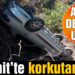 Direksiyon hakimiyetini kaybeden araç dereye uçtu
