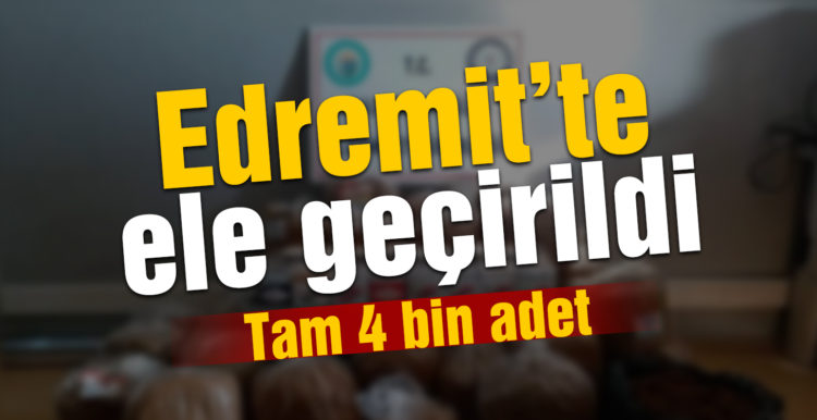 Edremit’te 4 bin adet makaron ele geçirildi