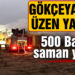 Gökçeyazı’da yangında bin 500 balya saman ile bir buzağı telef oldu