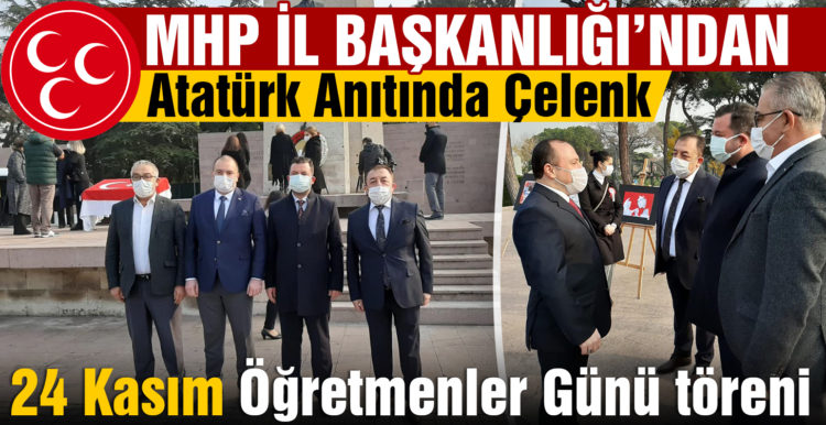 MHP Balıkesir İl Başkanlığı’ndan Atatürk Anıtına çelenk