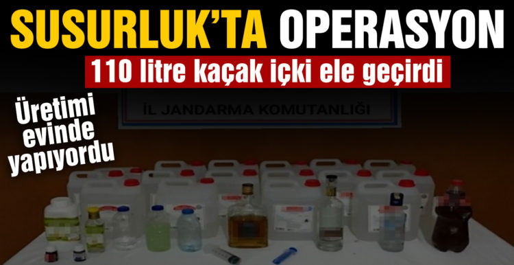 Susurluk’ta jandarmadan kaçak içki operasyonu
