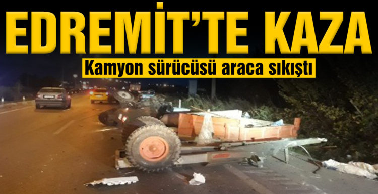 Burhaniye’de kamyon ve traktör çarpıştı: 1 yaralı