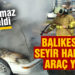 Balıkesir’de seyir halindeki araç yandı