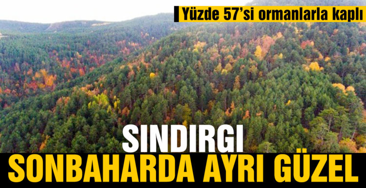 Balıkesir Sındırgı’da sonbahar güzelliği gökyüzünden görüntülendi