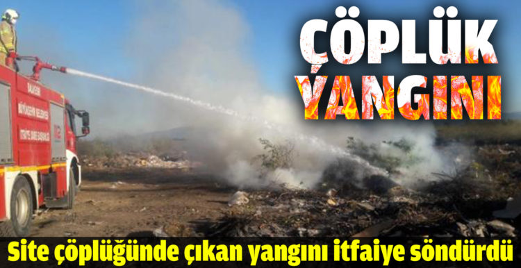 Burhaniye’de yazlık sitedeki çöplük yangını söndürüldü
