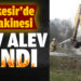 Balıkesir’de iş makinesi alev alev yandı