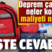 İşte bir deprem çantasının maliyeti