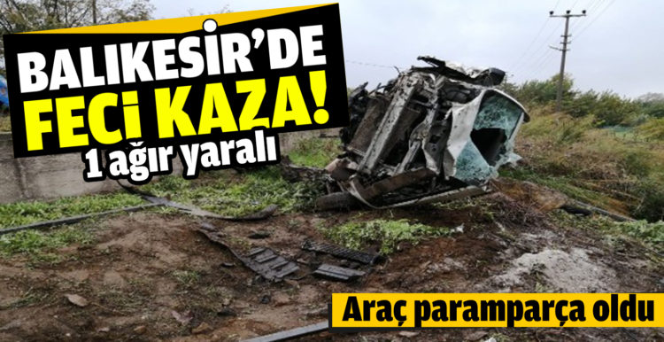 Direksiyon hakimiyetini kaybeden araç bahçeye uçtu
