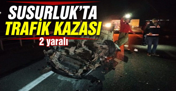 Tıra arkadan çarpan otomobil takla attı: 2 yaralı