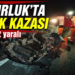 Tıra arkadan çarpan otomobil takla attı: 2 yaralı