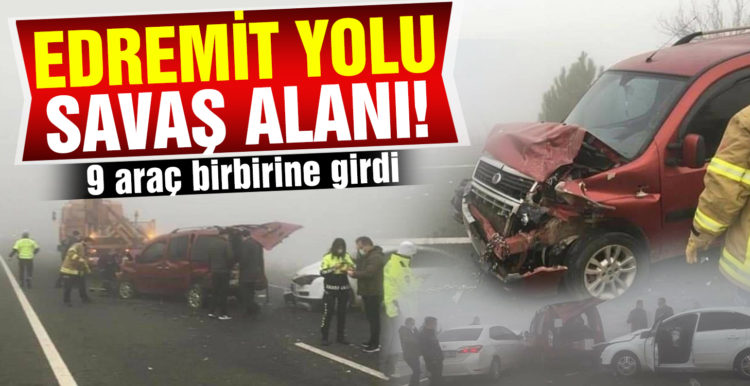Dokuz araçlı zincirleme kazada 2 kişi yaralandı