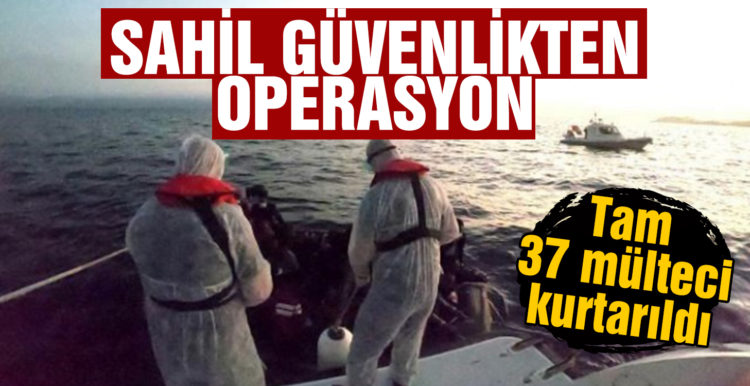 Ayvalık’ta 37 mülteci Sahil Güvenlik ekiplerince kurtarıldı