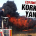 Edremit sahilinde korkutan yangın