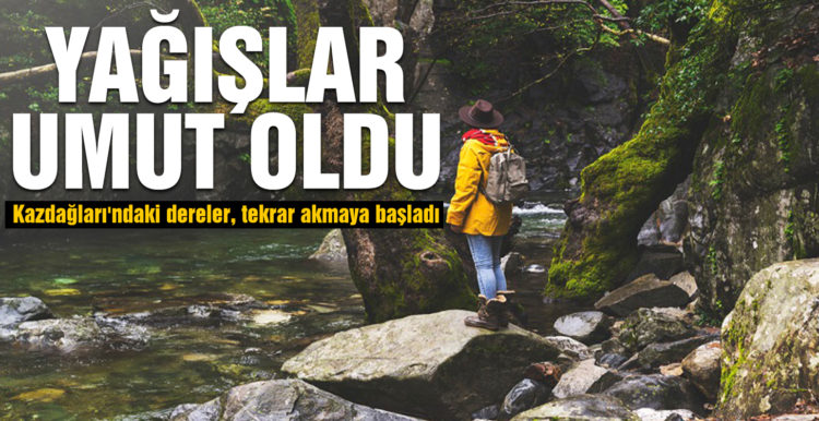 Son yağışlarla Kazdağları’ndaki dereler, tekrar akmaya başladı