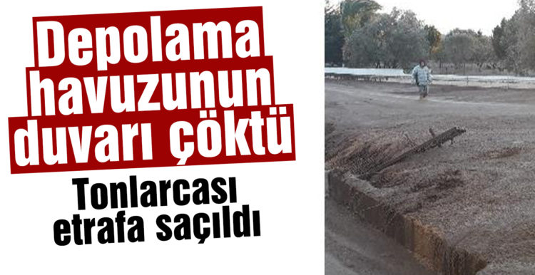 Pirina fabrikasının depolama havuzunun duvarı çöktü