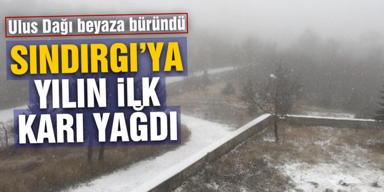 Sındırgı’ya yeni yılın ilk karı yağdı