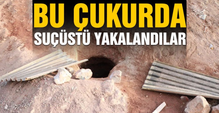 Biri FETÖ şüphelisi, 3 tarihi eser kaçakçısının kazdığı çukur böyle görüntülendi