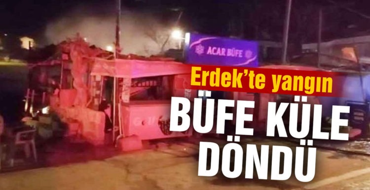 Yangında büfe kül oldu