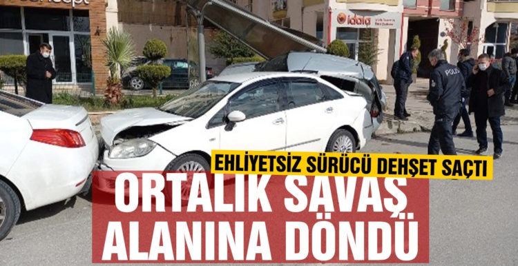 Edremit’te ehliyetsiz sürücü yolu savaş alanına çevirdi