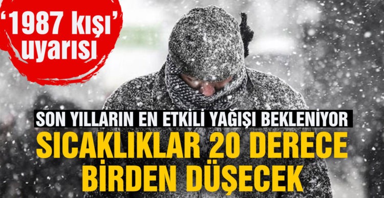 İstanbul’da son yılların en etkili kar yağışı bekleniyor! Sıcaklıklar 20 derece birden düşecek