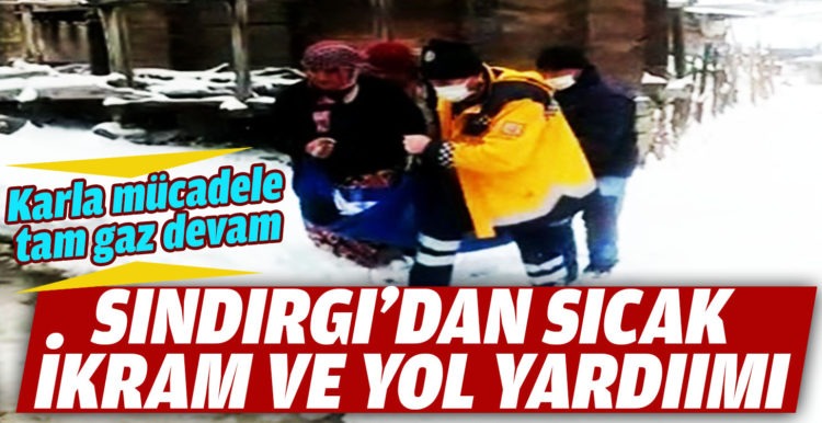 Sındırgı Belediyesinden yolda kalanlara sıcak ikram ve yol yardımı
