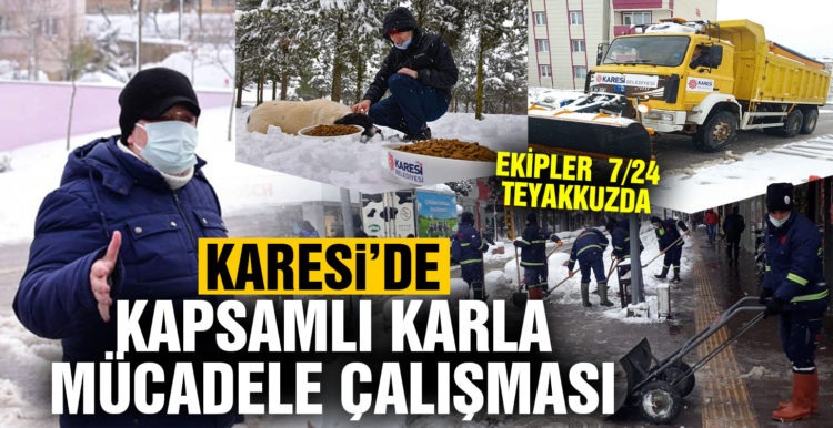 Karesi’de kapsamlı karla mücadele çalışması