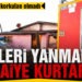 İnekleri yanmaktan itfaiye kurtardı
