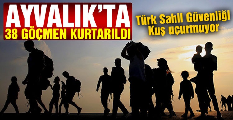 Balıkesir´de 38 kaçak göçmen kurtarıldı