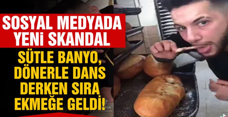 ‘Süt banyosu’ ve ‘dönerle dans’ sonrası şimdi de ekmekle çirkin oyun