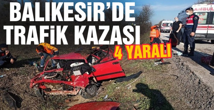 Balıkesir’de otomobil takla attı: 4 yaralı