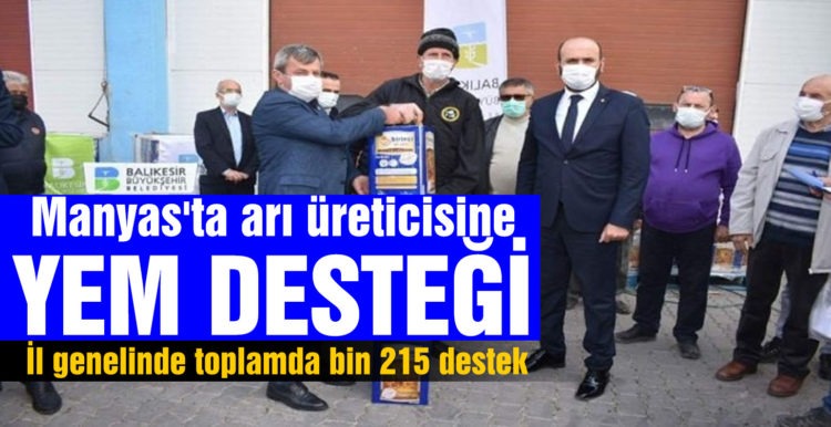 Manyas’ta arı üreticisine yem desteği