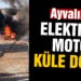 Üç tekerlekli elektrikli motor küle döndü