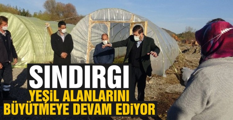 Sındırgı yeşil alanlarını büyütmeye devam ediyor