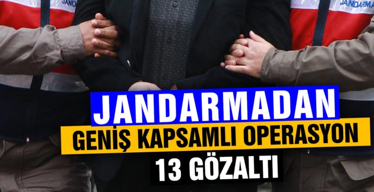 Jandarma 13 şahsı gözaltına alındı