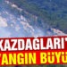 Kazdağları’ndaki orman yangını rüzgârın etkisiyle büyüyor