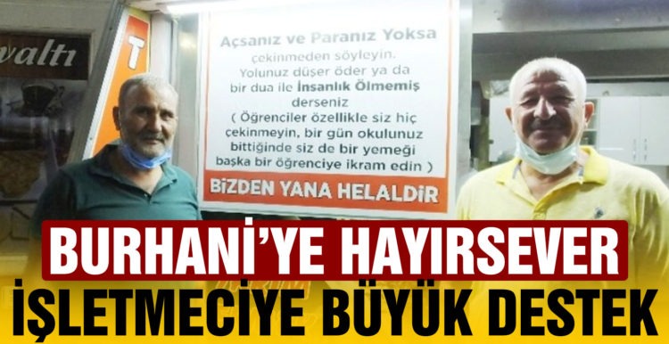 Burhaniye’de hayırsever işletmeciye büyük destek