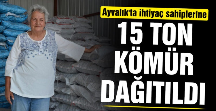 Ayvalık’ta ihtiyaç sahiplerine 15 ton kömür dağıtıldı