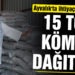 Ayvalık’ta ihtiyaç sahiplerine 15 ton kömür dağıtıldı