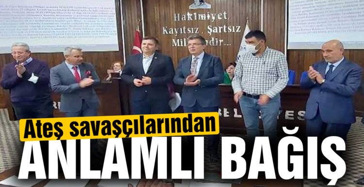 Ateş savaşçılarından anlamlı bağış