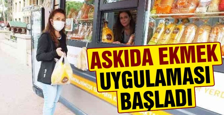 Burhaniye’de askıda ekmek uygulaması ilgi gördü
